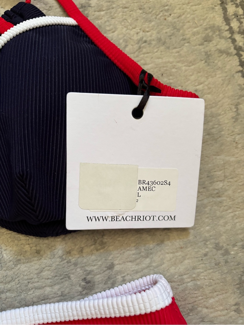 Beach Riot Navy and Red High-Waist Bikini - Picture 4 of 6